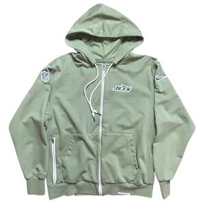 NY Jets Nike NFL On Field Dri-Fit Sweatshirt Jacket Mens L Olive Green Hoodie